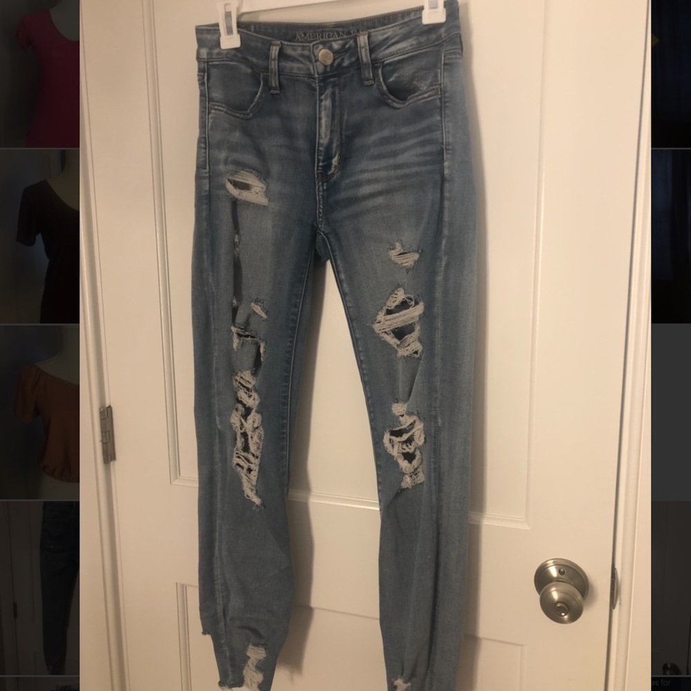 American Eagle super stretch light jeans